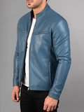 Mens Retro Cafe Racer Distressed Brown Jacket
