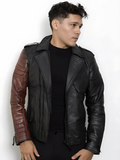Mens Smooth Gray Motorcycle leather Jacket