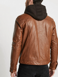 Mens Stylish Brown Leather Jacket