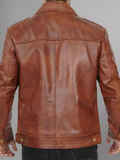 Mens Yellow Biker Motorcycle Vintage Cafe Racer Genuine Leather Jacket