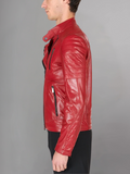 Mens Zipper Style Quilted Leather Jacket