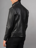 Mens Cafe Racer Distressed Brown Jacket
