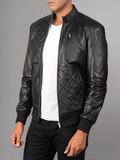 Moda Black Bomber Leather Jacket