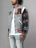 New Century Embroidered Varsity Jacket
