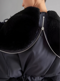 Re-Nylon Shearling Lining Feather Bomber Jacket