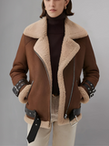 Real Leather Shearling Moto Jackets