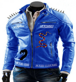 Red Punk Danger Leather jacket for Men with Snake