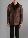 Rocky Brown Fur Leather Coat
