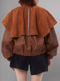 Safari Leather Jacket in Tan Brown