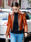 Selena Gomez Stylish Brown Leather Jacket