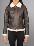 Sherilyn B-3 Distressed Leather Bomber Jacket