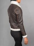 Sherilyn B-3 Distressed Leather Bomber Jacket