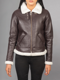 Sherilyn B-3 Distressed Leather Bomber Jacket