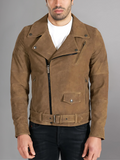 Slim Tan Brown Biker Leather Jacket