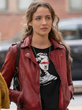 Stella Baker The Republic of Sarah Motorcycle Red Leather Jacket
