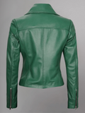 Tan Biker Asymmetrical Ladies Leather Jacket