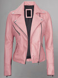 Tan Biker Asymmetrical Ladies Leather Jacket