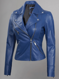 Tan Biker Asymmetrical Ladies Leather Jacket