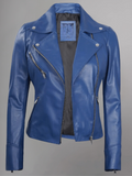 Tan Biker Asymmetrical Ladies Leather Jacket