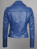 Tan Biker Asymmetrical Ladies Leather Jacket