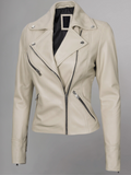 Tan Biker Asymmetrical Ladies Leather Jacket