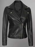 Tan Biker Asymmetrical Ladies Leather Jacket