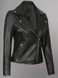 Tan Biker Asymmetrical Ladies Leather Jacket