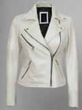 Tan Biker Asymmetrical Ladies Leather Jacket