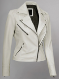 Tan Biker Asymmetrical Ladies Leather Jacket