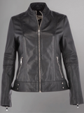 Tan Brown Women Biker Leather Jacket