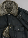 The Sheepskin Midnight Trucker Leather jacket