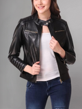 Woman Brown Color Sheep Leather Jacket