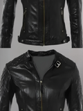 Women Skull Black Motorcycle Jacket