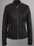 WOMEN’S MOTO BURGUNDY LAMBSKIN REAL LEATHER JACKET