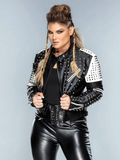WWE Elizabeth Copeland Studded Black and White Jacket