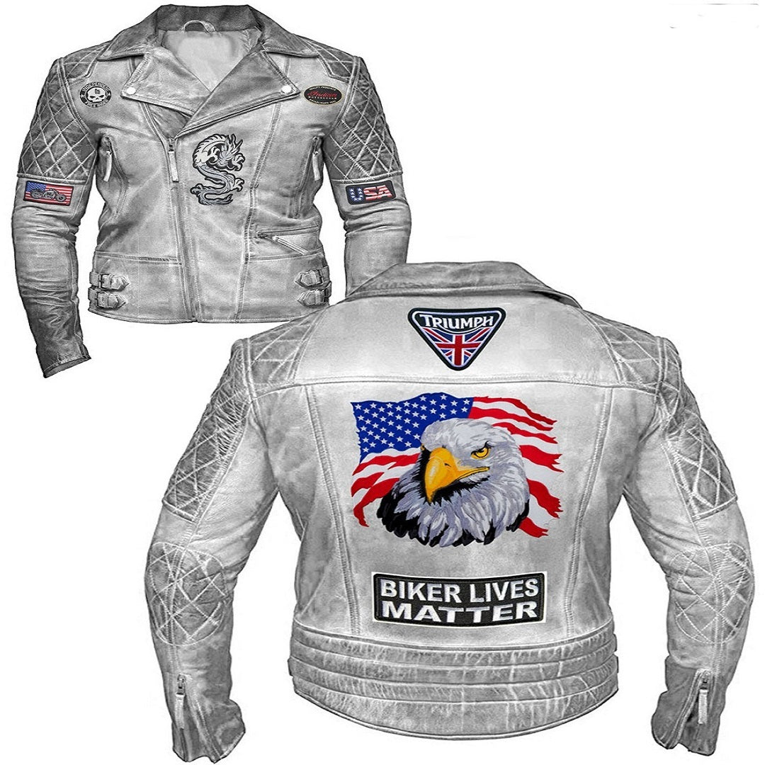 Cafe Racer American Eagle Leather Jacket Jackets Empire