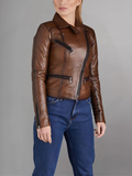 Woman Fashion Red Leather Jacket