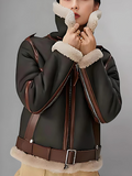 Women B3 Sheepskin Aviator Flight Fur Shearling Short Bomber Jacket