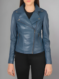 Women Flashback Black Leather Biker Jacket