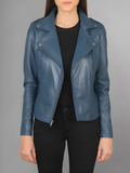 Women Flashback Black Leather Biker Jacket