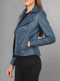 Women Flashback Black Leather Biker Jacket