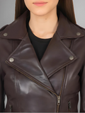 Women Flashback Black Leather Biker Jacket