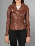 Women Flashback Black Leather Biker Jacket