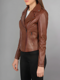 Women Flashback Black Leather Biker Jacket