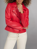 Women's Biker's Sheepskin Leather Jacket