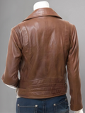 Women’s Brown Vintage Biker Leather Jacket