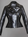 Women's Cinched Leather Motorcycle Jacket