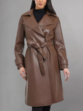 Women's Elle Belted Sheep-Leather Trench Coat