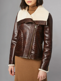 Women’s Moto Real Shearling Leather Jacket