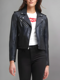 Women's Sheep Leather Classic Asymmetrical Motorcycle Jacket